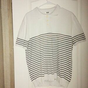 Vintage Men's Size Large Banlon short sleeve striped COOFANDY polo
